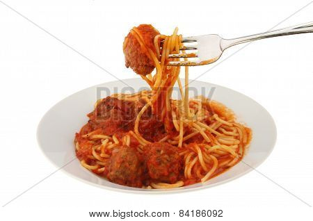 Meatball And Spaghetti Fork