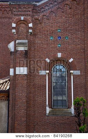 Rose Window  Italy  Lombardy     In  The   Campo     Closed Brick   Tower   Tile