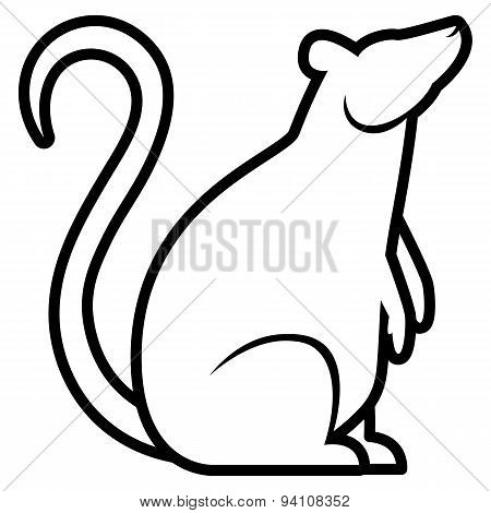 Vector Stylized Rat Illustration Isolated On White Background