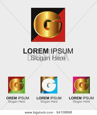 Square logo with letter G icon
