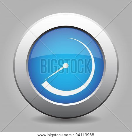 Blue Metal Button With Dial