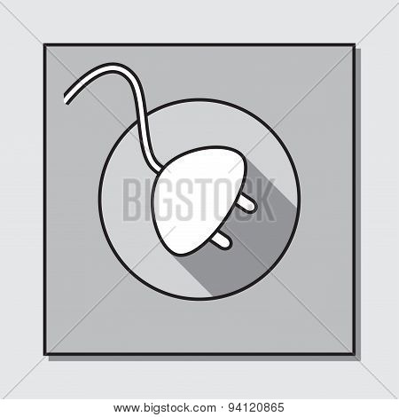 Circle Icon On A Square Base - Plug