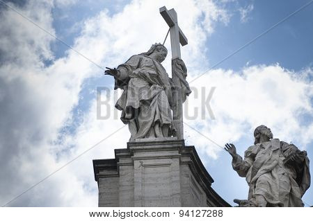 Detail Of The Facade Of The Basilica Of The Holy Cross In Jerusalem