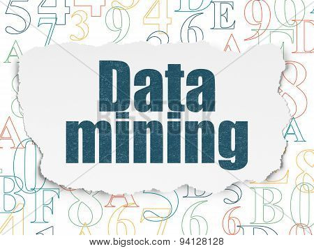 Information concept: Data Mining on Torn Paper background
