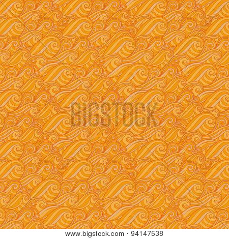 Orange wave seamless pattern background