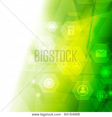 Abstract bright green tech background. Vector design