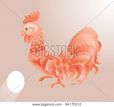 Illustration of a rooster.