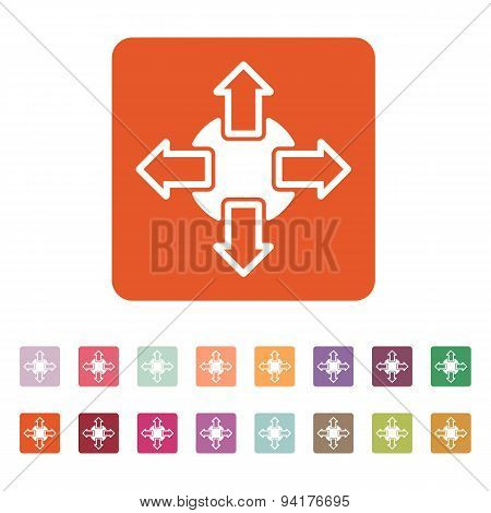 The Navigation Icon. Arrows Symbol. Flat