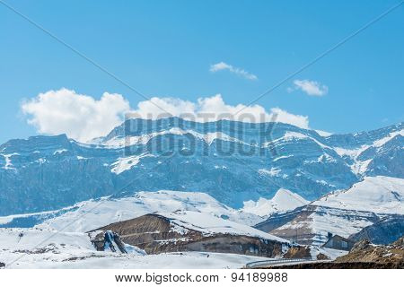 Winter mountains in Qusar region of Azerbaijan
