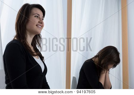 Woman Wearing A Fake Smile