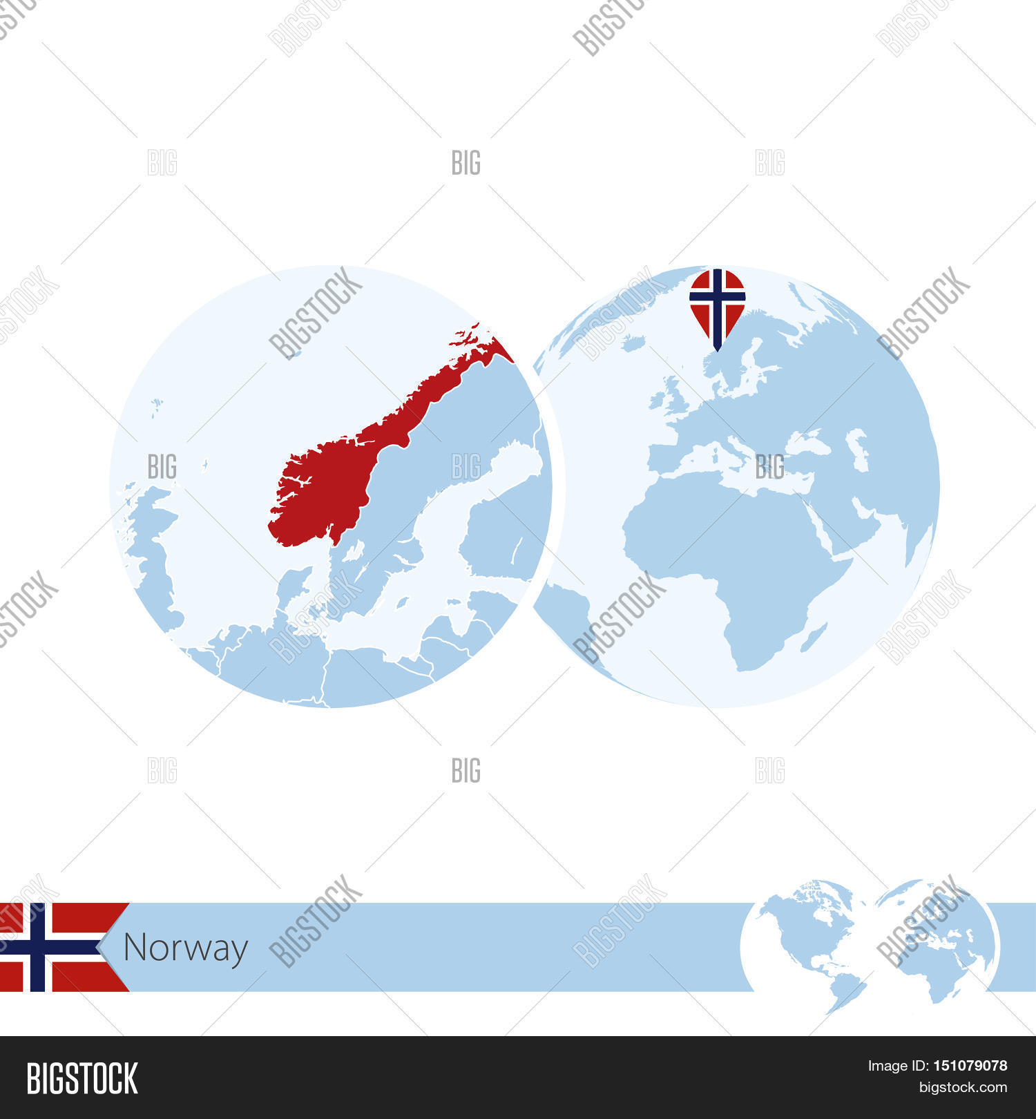 Norway On World Globe Vector Photo Free Trial Bigstock 151079078
