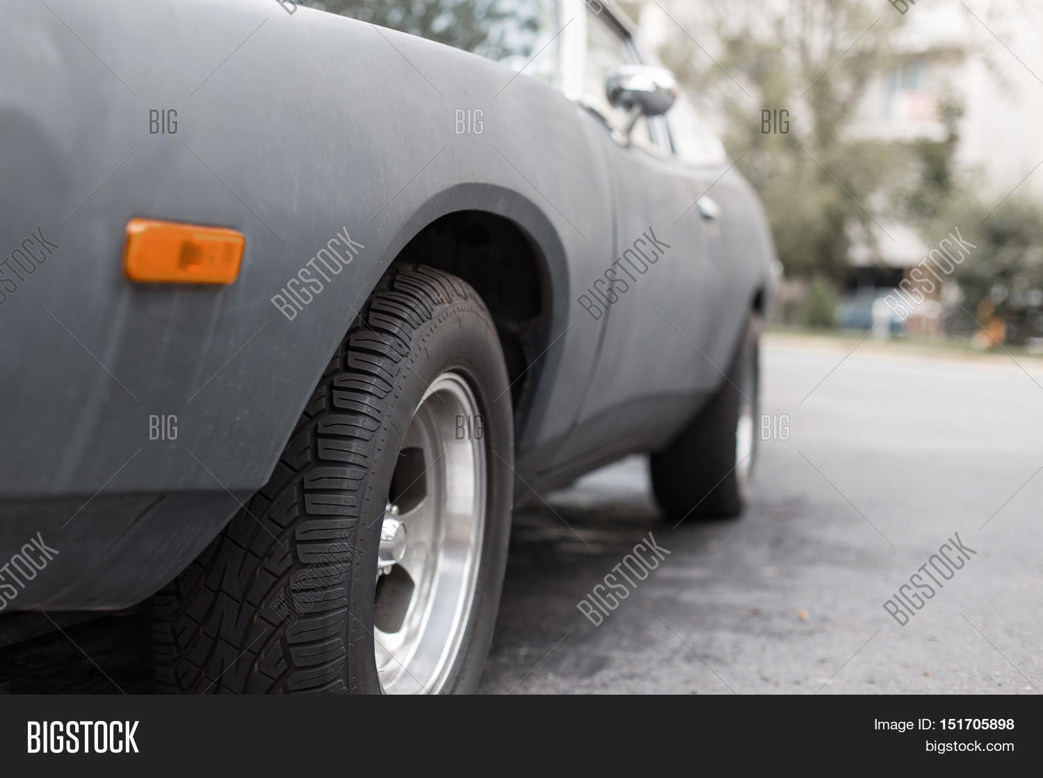Retro Car Wheel Close Image Photo Free Trial Bigstock