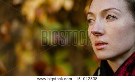 close up portrait of cute girl with heterochromia