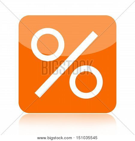 Percent orange icon isolated on white background