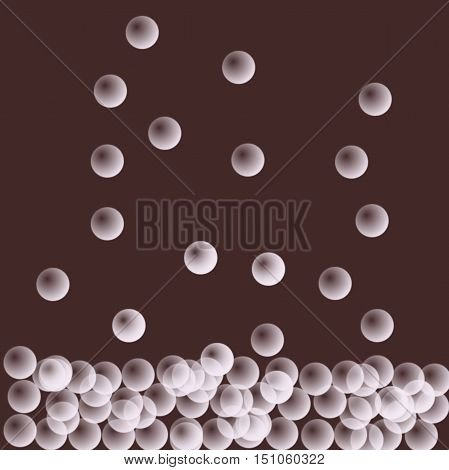 Beads clear and bright fall in the water, lie like pebbles.