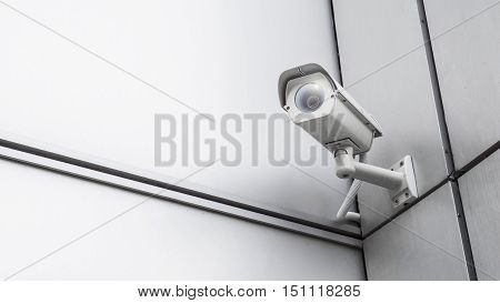CCTV surveillance security camera equipment in tower home and house building on wall for safety system area control outdoor