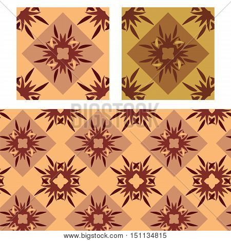 abstract redish plain floral diamond seamless patterns vector illustration