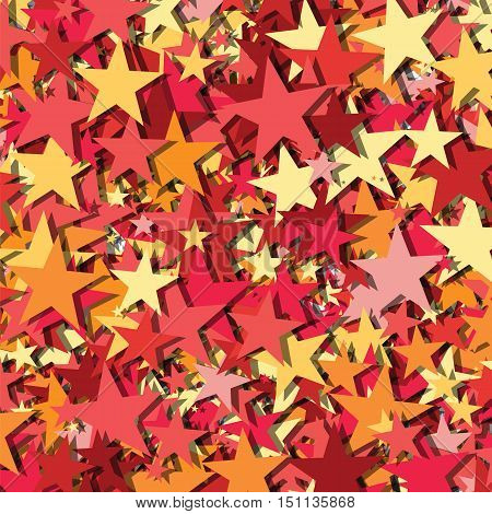 red orange yellow random stars anstract creative vector design background illustration
