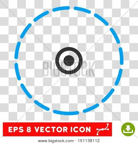 Vector Round Area EPS vector pictograph. Illustration style is flat iconic bicolor blue and gray symbol on a transparent background.