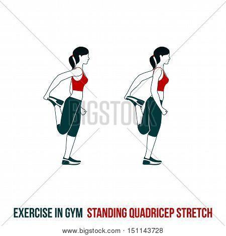 Fitness, Aerobic and workout exercise in gym. Vector set of workout icons in flat style isolated on white background.