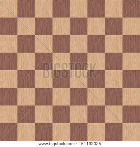 Empty chess board. Wooden empty chess board seamless pattern