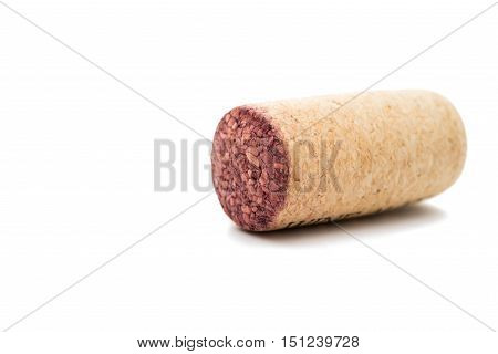 wine cork cylinder  isolated on white background