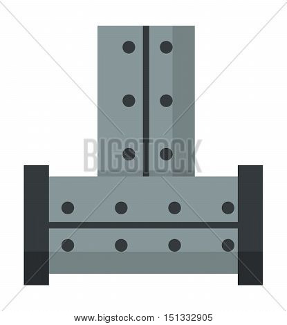 Parts of machinery flat mechanism manufacturing work detail design. Gear mechanical equipment part industry mechanism icon. Vector technology icon industry engineering technical factory mechanism