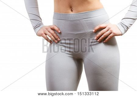 Sport Fit Woman In Thermal Clothes.