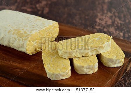 Tempeh or fermented soybean cake, Indonesian cuisine