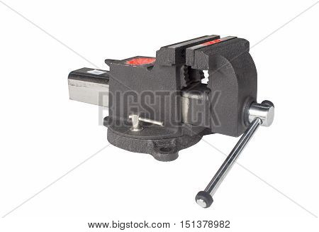 Table vise isolated on white.clamp, table, vice,