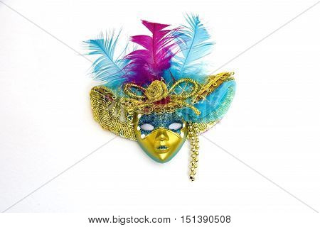 Venice mask with clipping path isolated on white background anonymous