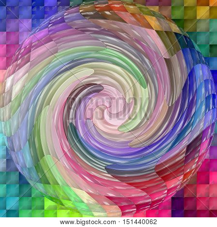 Abstract coloring background of the color harmonies gradient with visual spherize,plastic wrap and twirl effects