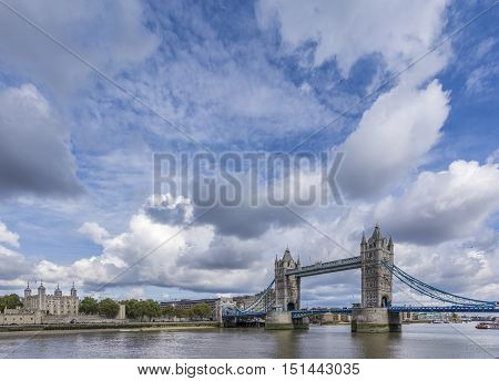 Tower of london and Tower Bridge, UK.