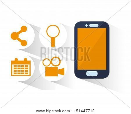 Smartphone icon. Social media multimedia communcation and digital marketing theme. Colorful design. Vector illustration