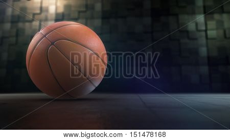 Basketball ball closeup. High-resolution image. 3d rendering.