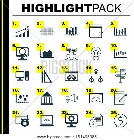 Set Of 25 Universal Icons On Paper, Opportunity, Money Trasnfer And More Topics. Vector Icon Set Inc