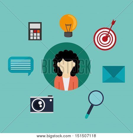 faceless user avatar with socia media related icons image vector illustration design