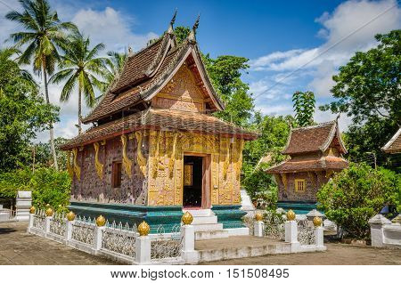 Wat Xieng Thong Buddhist Temple In Luang Prabang World Heritage Laos