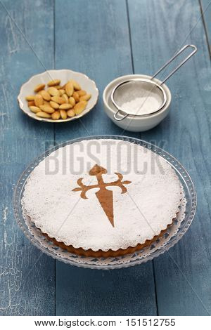 tarta de santiago, spanish almond cake