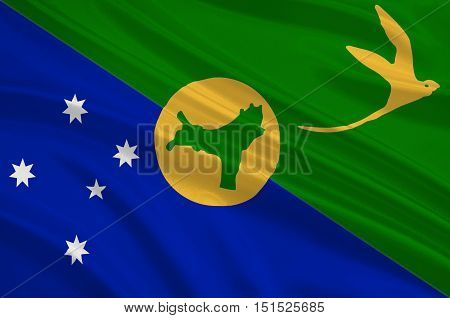 Flag of Christmas Island officially the Territory of Christmas Island is a territory of Australia in the Indian Ocean comprising the island of the same name. 3d illustration