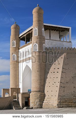 Gate of Ark fortress gate in Bukhara, Uzbekistan