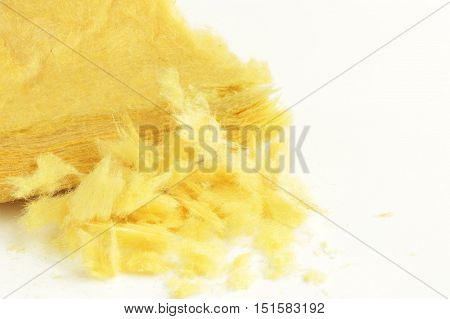 Glass Wool Fiber Slab on white background