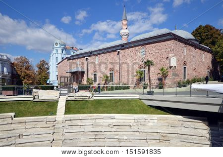 PLOVDIV BULGARIA SEPT 18: Djumaya Mosque or Ulu Mosque, is a precious architectural monument in Plovdiv that gives an idea of the old settlement of Filibe. On sept, 18 2013 in Plovdiv Bulgaria,