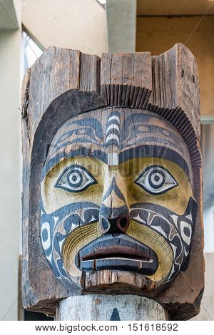 A Scary Alaskan Inuit Totem Pole Face