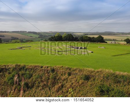 Old Sarum Cathedral Ruins In Salisbury