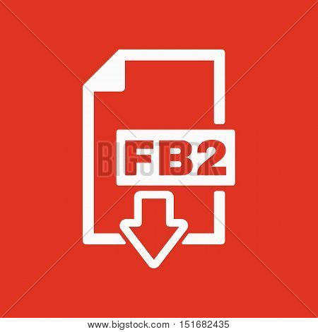 The FB2 icon. File format symbol. Flat Vector illustration. Button