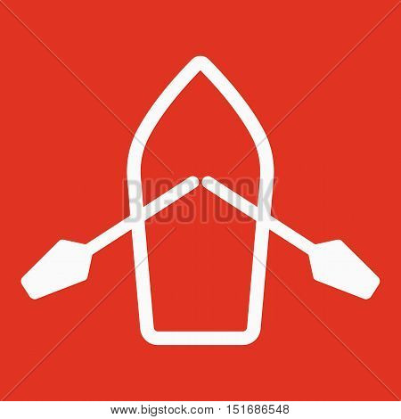 The boat and oars icon. Skiff And Paddle symbol. Flat Vector illustration