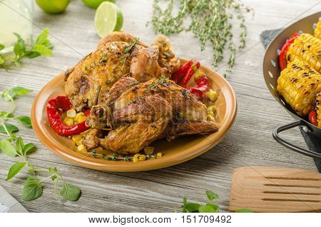 Roasted French Baby Chicken - Coquelet