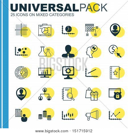 Set Of 25 Universal Icons On Chemical, Comparsion, Tree Structure And More Topics. Vector Icon Set I