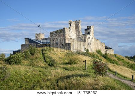The ruins of the old Livonian order castle, evening in august. Rakvere, Estonia